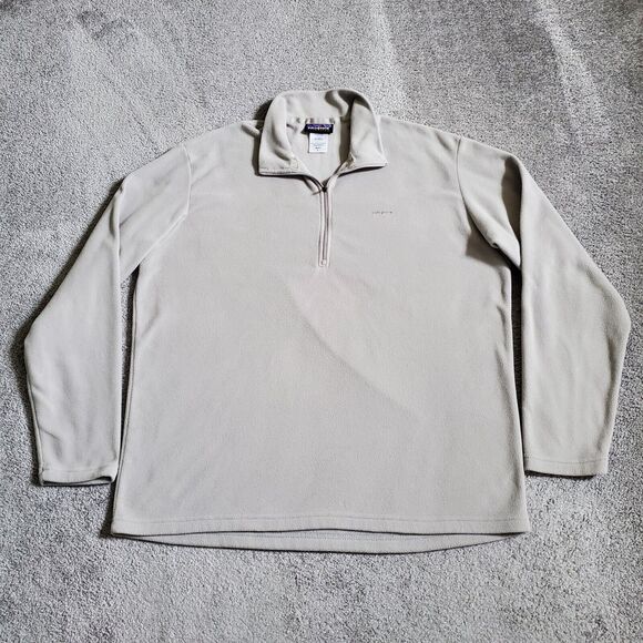 Patagonia Sweater Mens Large Gray Fleece 1/4 Zip Lightweight Outdoor Synchilla - Picture 1 of 9